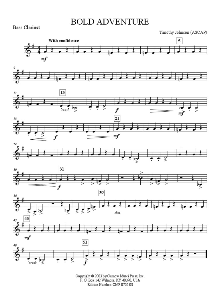 002 Bold Adventure - Bass Clarinet | PDF
