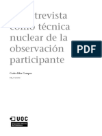 La entrevista como técnica nuclear de la observación participante