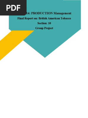 Production Management of BAT Bangladesh | PDF | Cigarette