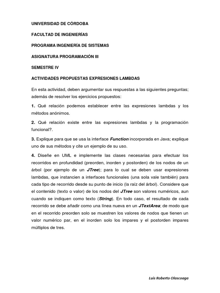 Expresiones Lambdas en Programación III | PDF