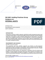 ISO 9001 Auditing Practices Group Guidance On: Internal Audits