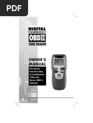 Obdii Code Reader Owners Manual Vehicle Technology Transportation Engineering