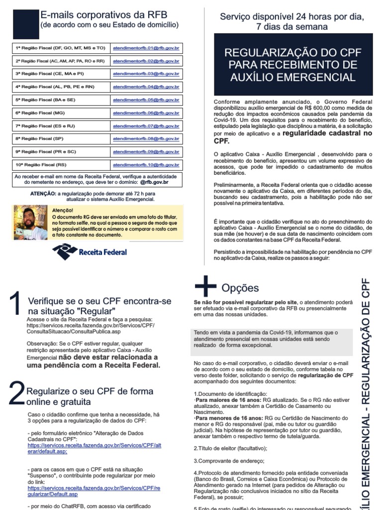 Regularização de CPF para Auxílio Emergencial | PDF | Documento ...