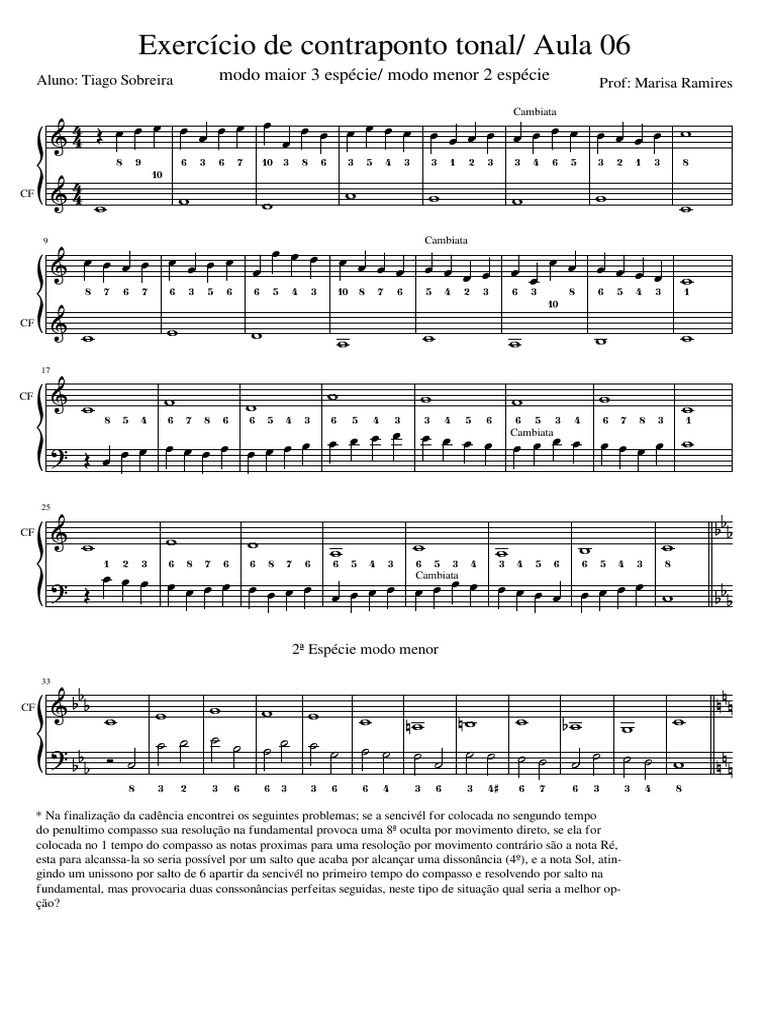 Análise de Resolução em Contraponto | PDF | Musicologia | Composições ...
