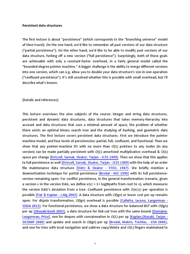 Persistent Data Structures | PDF | Data Management | Information ...