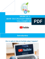 Module 1 - How To Upload Video in YouTube Via Computer