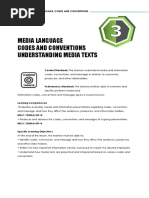 Media Language Codes and Conventions Understanding Media Texts