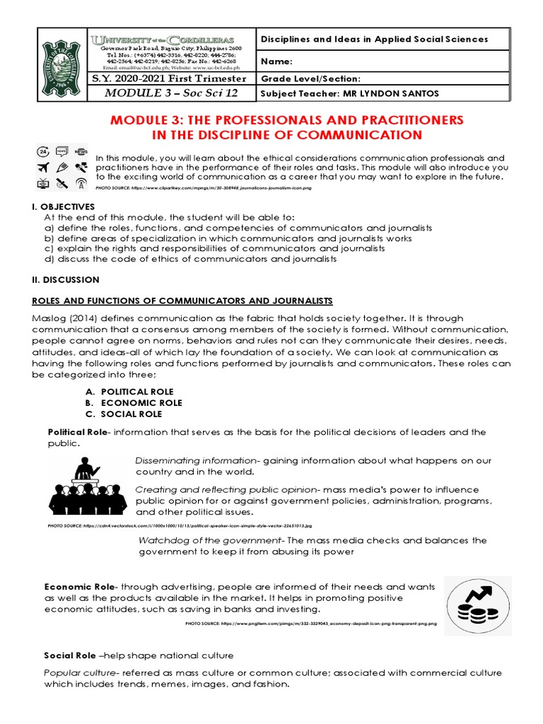 What Are The Common Roles And Functions Of Communicators And Journalists