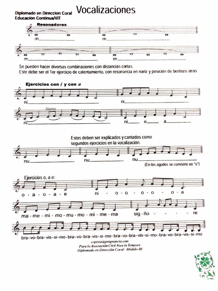 Ejercicios de Vocalización | PDF | Voz humana | Fonética