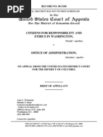 CREW v. EOP: Regarding Missing WH Emails: 8/22/08 - Brief of Appellant