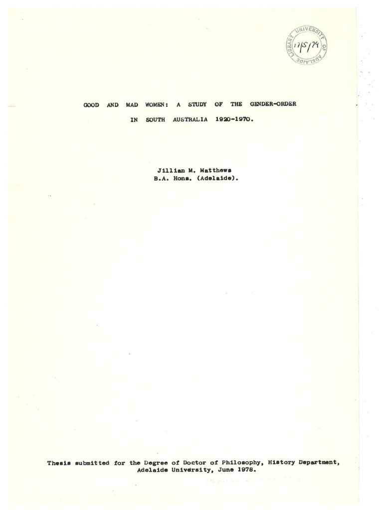 Good And Mad Women Jill Mathews