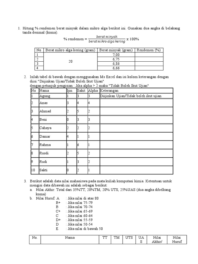 Analisis Rendemen dan Nilai Mahasiswa | PDF
