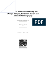 Sustainable Subdivision Planning and Design: Analysis, Literature Review and Annotated Bibliography