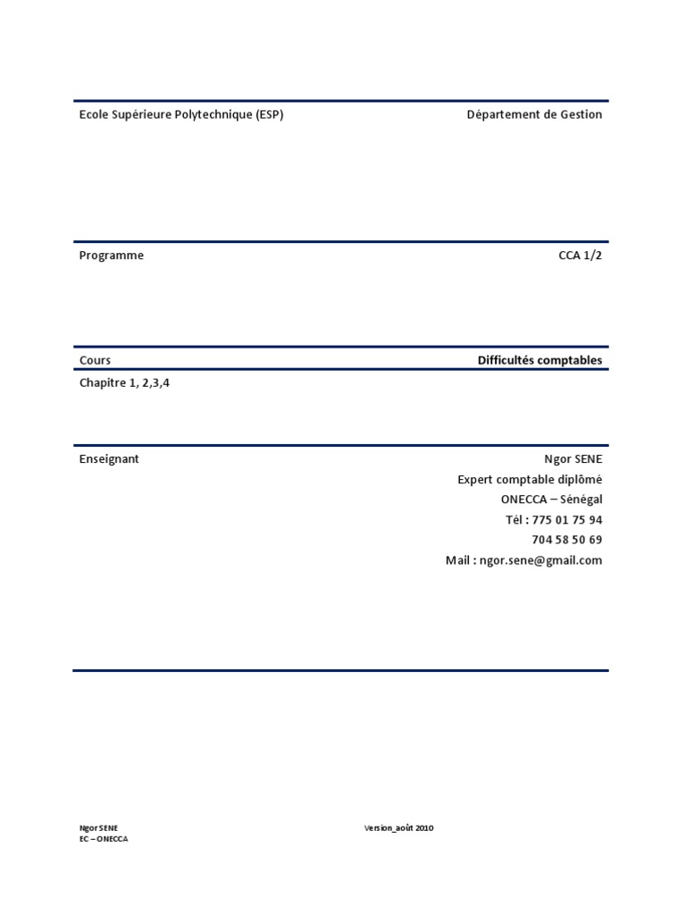 Difficultés Comptables en CCA | PDF | Leasing | Comptabilité