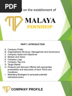 Proposal On The Establisment Of: Malaya