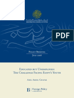Educated But Unemployed: The Challenge Facing Egypt's Youth: Policy Briefing July 2016