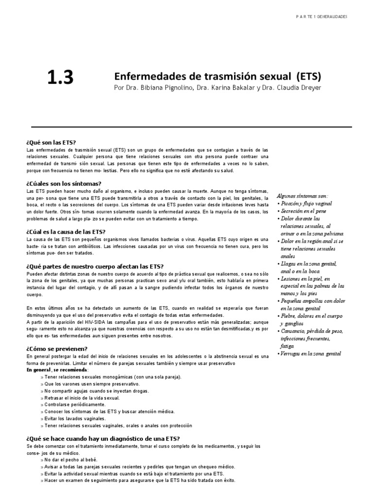 Prevención y Síntomas de ETS | PDF | Infección transmitida sexualmente ...