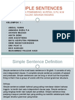 Simple Sentences: Dosen Pembimbing: M.Irfan, S.PD, M.M Mata Kuliah: Bahasa Inggris