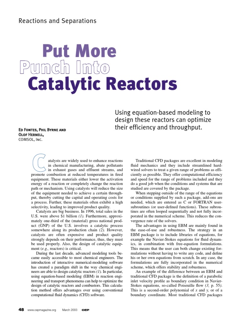 Optimizing Catalytic Reactor Design | PDF | Heterogeneous Catalysis ...