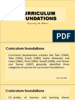 Curriculum Foundations: Prepared By: Ms. Williams