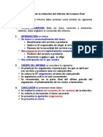Estructura Definitiva Del Informe Del Examen Final Modelo para Ejercicios de La Semana 15