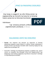 Antas NG Filipino Sa Pakikipag Diskurso