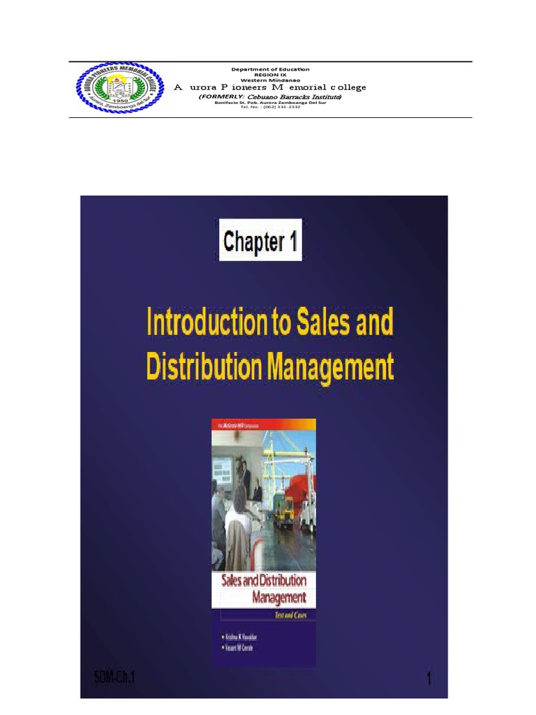 Distribution Management MODULE PDF Sales Marketing