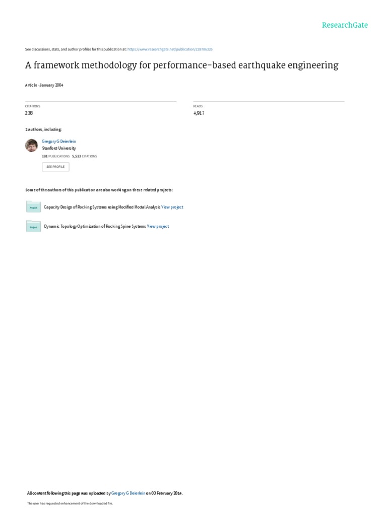 Methodology For Performance Based Eart | PDF | Earthquake Engineering ...