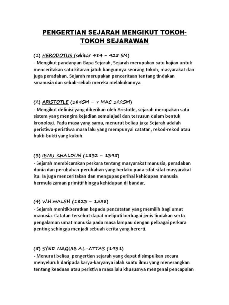 Pengertian Sejarah Mengikut Tokoh Pdf