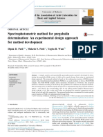 Spectrophotometric Method For Pregabalin Determination: An Experimental Design Approach For Method Development