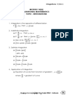 MODULE 14 (A) Additional Mathematics Topic: Integrations