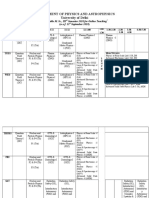 University of Delhi Physics Timetable MSc III Semester 2020