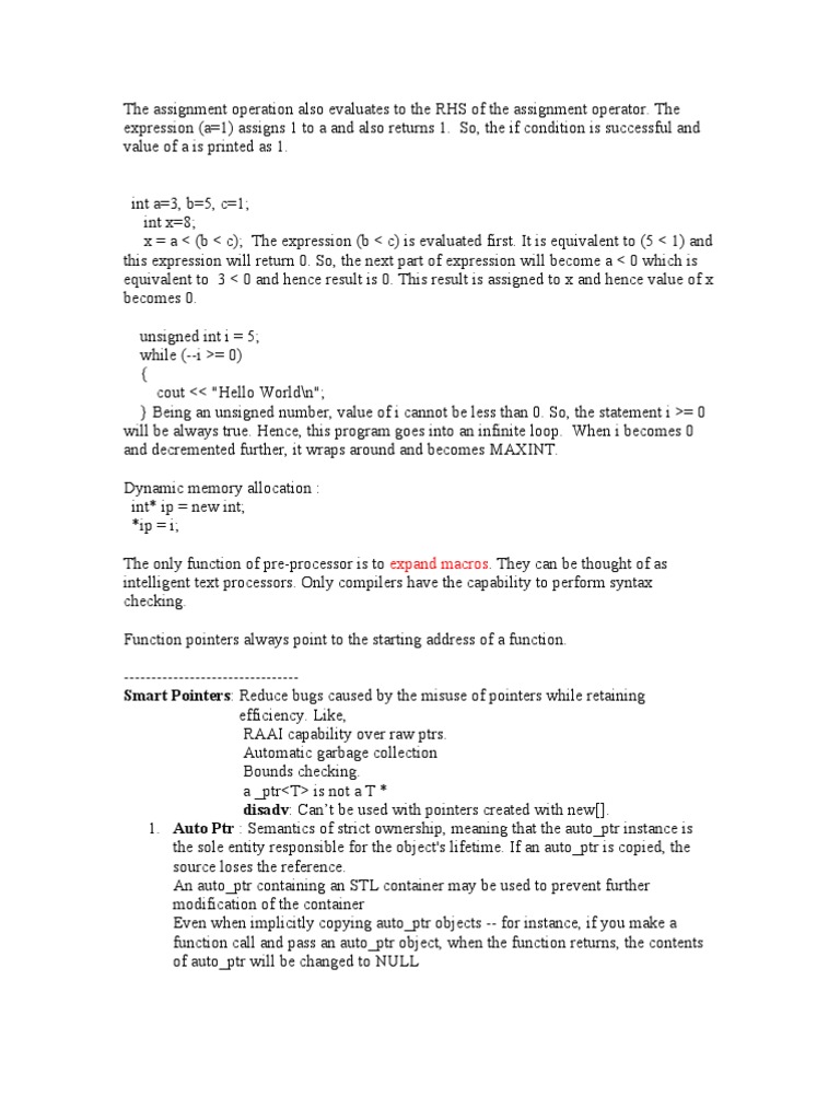 C++ Smart Pointers and Memory Management | PDF | Class (Computer ...