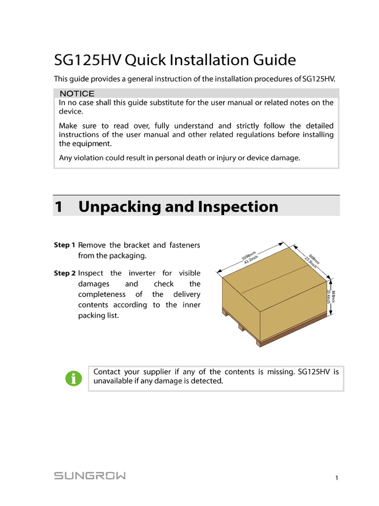 SG125HV - Quick-Installation Guide - V112 - EN PDF | PDF | Power ...