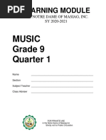 Learning Module: Music Grade 9 Quarter 1