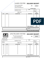 Apm Frames Center: Delivery Receipt