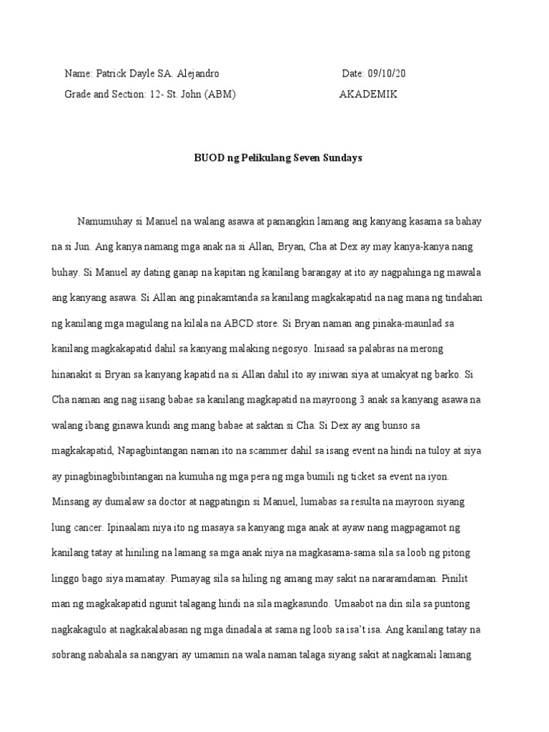 Seven Sundays Revision PDF