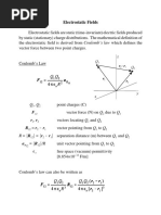 Electrostatic Fields: ! R R R ! R Separation Distance (M) Between Q R /R