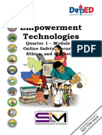 Empowerment Technologies: Quarter 1 - Module 2: Online Safety, Security, Ethics, and Etiquette