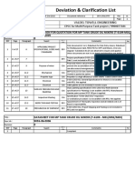 Deviation & Clarification List: Valdel Towell Engineering