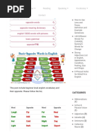 Basic Opposite Words in English - English Study Page