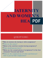 Maternity and Women'S Health