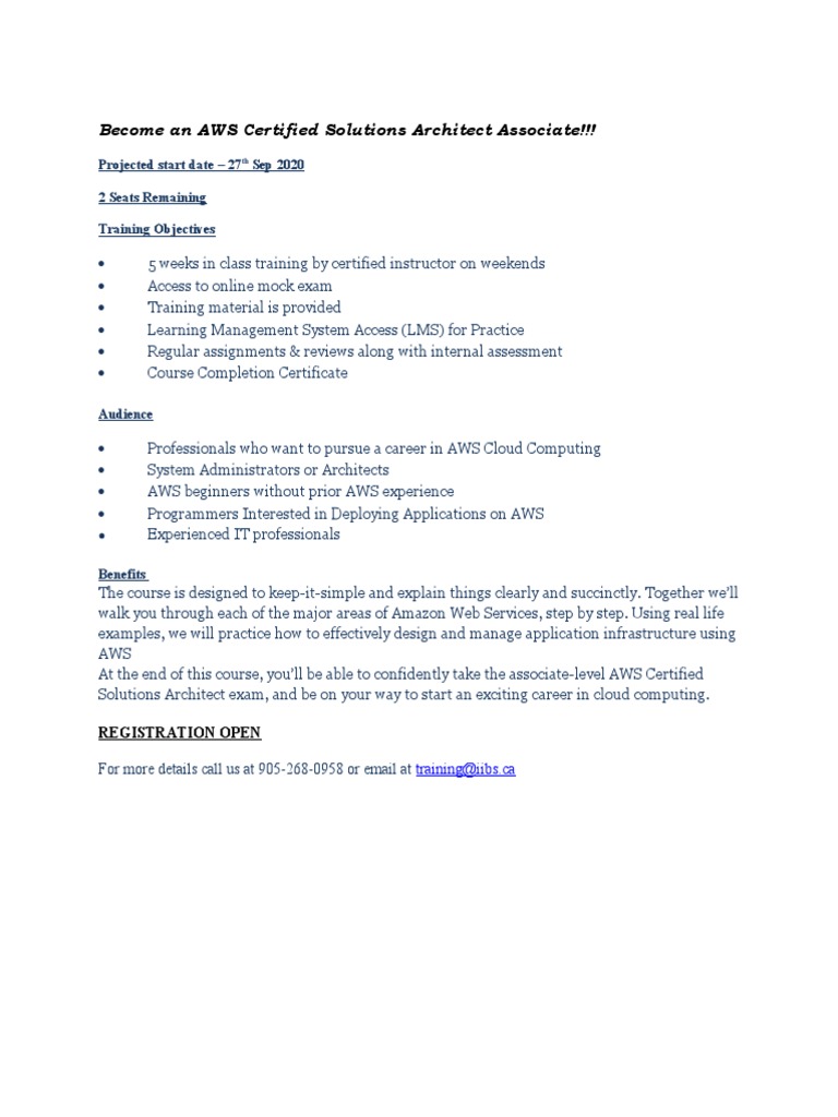 AD - AWS Certified Solutions Architect Associate | PDF