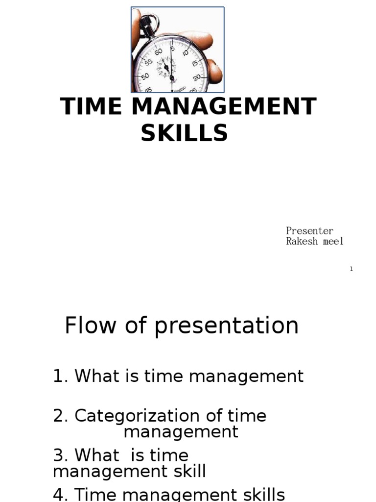Time Management Skills PDF Time Management Professional Skills