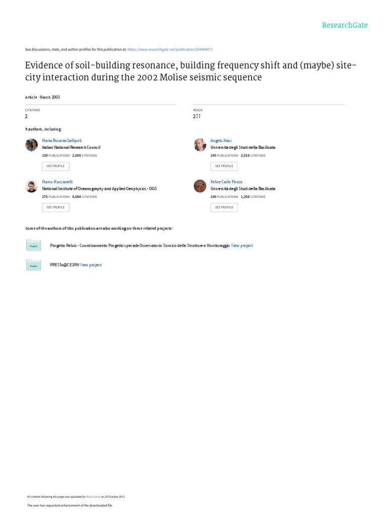 Evidence of SoilBuilding Resonance, Building Frequency Shift and