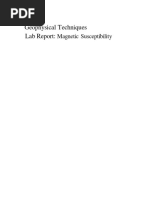 Geophysical Techniques Lab Report:: Magnetic Susceptibility