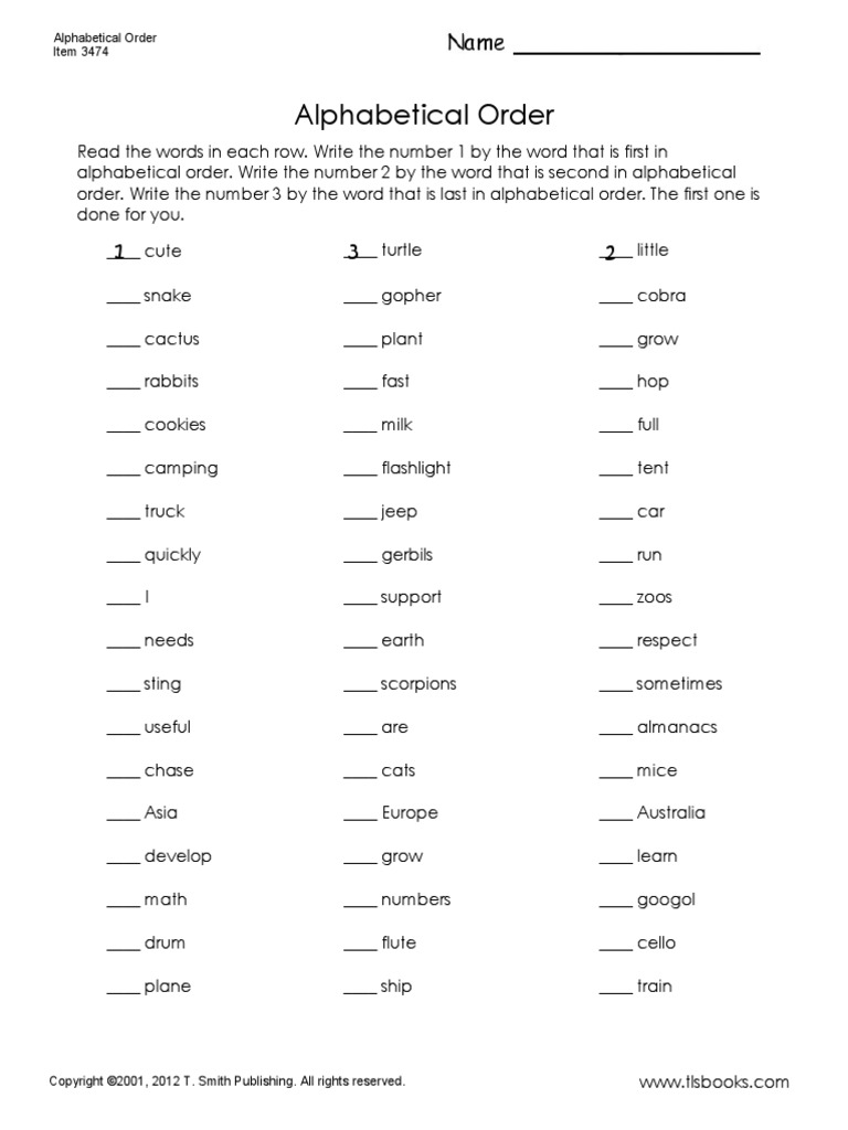 Alphabeticalorder PDF | PDF