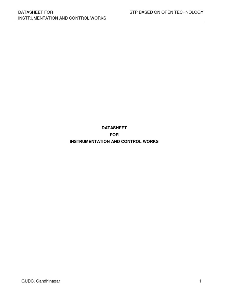 Instrumentation Datasheet for STP | PDF | Instrumentation | Flow ...