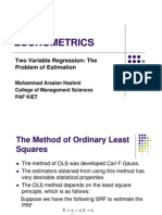 Econometrics: Two Variable Regression: The Problem of Estimation