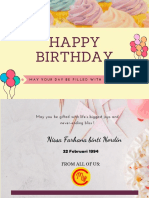 Pink and Pale Yellow Cupcake Birthday Gift Certificate